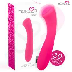 MORESSA CELSO MASAJEADOR DUO PUNTO G Y SUERO PELVICO PREMIUM SILICONE RECARGABLE