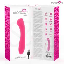 MORESSA CELSO MASAJEADOR DUO PUNTO G Y SUERO PELVICO PREMIUM SILICONE RECARGABLE