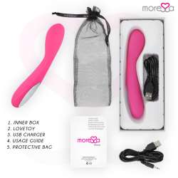 MORESSA DRUSO MASAJEADOR DUO PUNTO G Y SUERO PELVICO PREMIUM SILICONE RECARGABLE