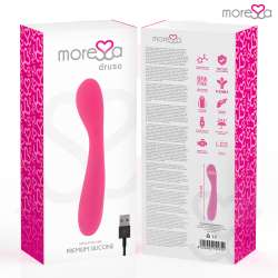 MORESSA DRUSO MASAJEADOR DUO PUNTO G Y SUERO PELVICO PREMIUM SILICONE RECARGABLE