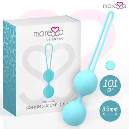 MORESSA OSIAN TWO ENTRENAMIENTO SUELO PELVICO 101gr PREMIUM SILICONA TURQUESA