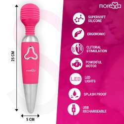 MORESSA ODILON WAND POTENTE MOTOR MAS DOS CABEZALES PREMIUM SILICONE RECARGABLE