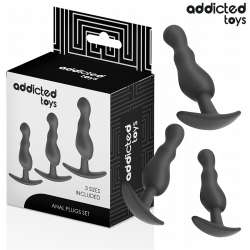 ADDICTED TOYS SET DE 3 PLUG ANAL SILICONA MODELO 1
