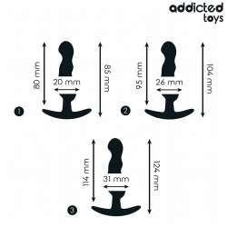 ADDICTED TOYS SET DE 3 PLUG ANAL SILICONA MODELO 1