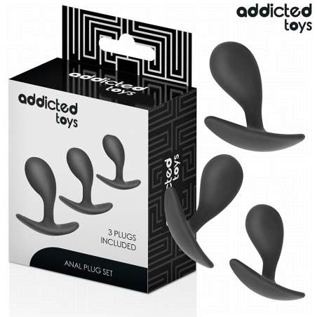 ADDICTED TOYS SET DE 3 PLUG ANAL SILICONA MODELO 3