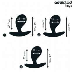 ADDICTED TOYS SET DE 3 PLUG ANAL SILICONA MODELO 3
