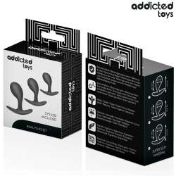 ADDICTED TOYS SET DE 3 PLUG ANAL SILICONA MODELO 3