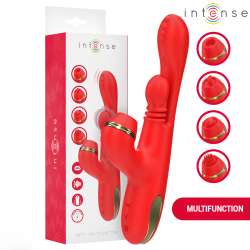 INTENSE KATY ESTIMULADOR CLaTORIS MULTIFUNCIaN 4 CABEZALES INTERCAMBIABLES ROJO