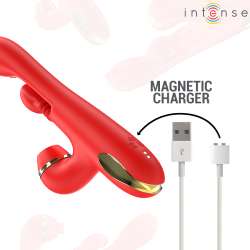 INTENSE KATY ESTIMULADOR CLaTORIS MULTIFUNCIaN 4 CABEZALES INTERCAMBIABLES ROJO