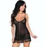 LIVCO CORSETTI FASHION LUISE 1710 BABYDOLL TANGA NEGRO S