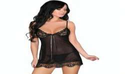 LIVCO CORSETTI FASHION LUISE 1710 BABYDOLL TANGA NEGRO S