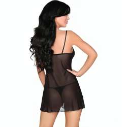 LIVCO CORSETTI FASHION LUISE 1710 BABYDOLL TANGA NEGRO S
