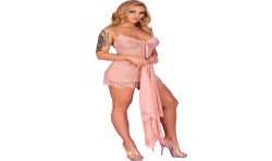 LIVCO CORSETTI FASHION HYEONA 1710 BABYDOLL TANGA ROSA S