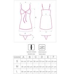 LIVCO CORSETTI FASHION HYEONA 1710 BABYDOLL TANGA ROSA S