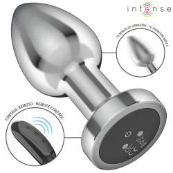 INTENSE PLUG ANAL 10 VIBRACIONES METAL CON CONTROL REMOTO M
