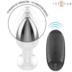 INTENSE PLUG ANAL 10 VIBRACIONES METAL CON CONTROL REMOTO M