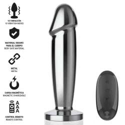 INTENSE PLUG ANAL 10 VIBRACIONES METAL EN FORMA DE DILDO CON CONTROL REMOTO S