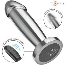 INTENSE PLUG ANAL 10 VIBRACIONES METAL EN FORMA DE DILDO CON CONTROL REMOTO S
