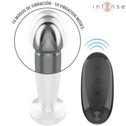INTENSE PLUG ANAL 10 VIBRACIONES METAL EN FORMA DE DILDO CON CONTROL REMOTO S
