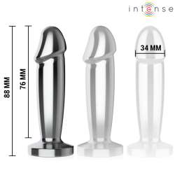 INTENSE PLUG ANAL 10 VIBRACIONES METAL EN FORMA DE DILDO CON CONTROL REMOTO S