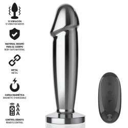 INTENSE PLUG ANAL 10 VIBRACIONES METAL EN FORMA DE DILDO CON CONTROL REMOTO M