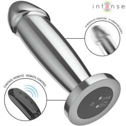 INTENSE PLUG ANAL 10 VIBRACIONES METAL EN FORMA DE DILDO CON CONTROL REMOTO M