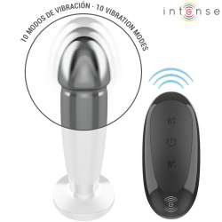 INTENSE PLUG ANAL 10 VIBRACIONES METAL EN FORMA DE DILDO CON CONTROL REMOTO M