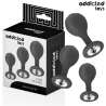 ADDICTED TOYS SET DE 3 PLUG SILICONA ANAL CON JOYA