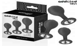 ADDICTED TOYS SET DE 3 PLUG SILICONA ANAL CON JOYA