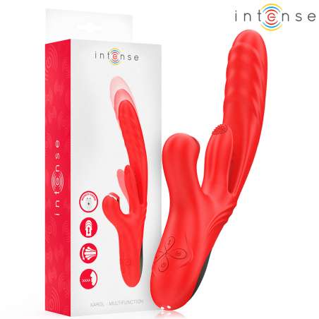 INTENSE KAROL VIBRADOR MULTIFUNCIaN EMPUJE ESTIMULACIaN ONDAS ESTIMULADORAS ROJO