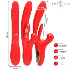 INTENSE KAROL VIBRADOR MULTIFUNCIaN EMPUJE ESTIMULACIaN ONDAS ESTIMULADORAS ROJO