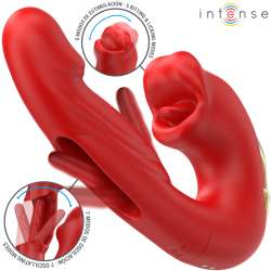 INTENSE NATHY VIBRADOR DOBLE CON BOCA ESTIMULADORA MULTIFUNCIaN ROJO