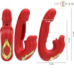 INTENSE NATHY VIBRADOR DOBLE CON BOCA ESTIMULADORA MULTIFUNCIaN ROJO