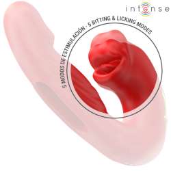 INTENSE NATHY VIBRADOR DOBLE CON BOCA ESTIMULADORA MULTIFUNCIaN ROJO