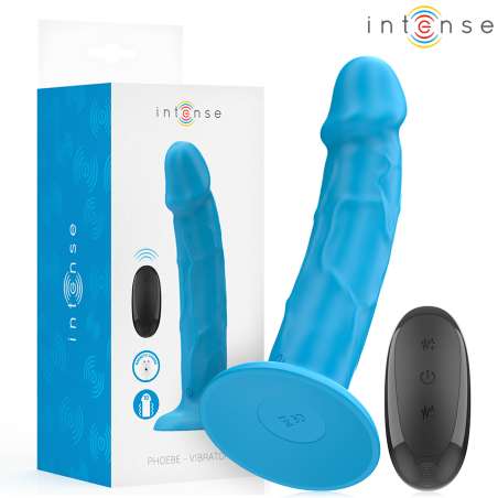 INTENSE PHOEBE VIBRADOR REALaSTICO 10 VIBRACIONES AZUL CONTROL REMOTO