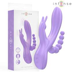 INTENSE MIKO TRIPLE VIBRADOR RABBIT ESTIMULADOR ANAL 7 VIBRACIONES MORADO