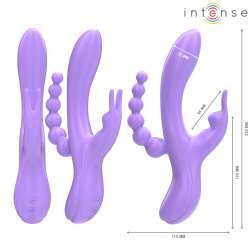 INTENSE MIKO TRIPLE VIBRADOR RABBIT ESTIMULADOR ANAL 7 VIBRACIONES MORADO