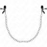 KINK PINZAS PARA PEZONES PLANAS NEGRO CON CADENA PLATEADO 34 CM