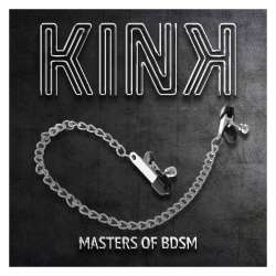 KINK PINZAS PARA PEZONES PLANAS NEGRO CON CADENA PLATEADO 34 CM