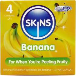 SKINS PRESERVATIVOS PREMIUM SABOR PLaTANO PACK 4