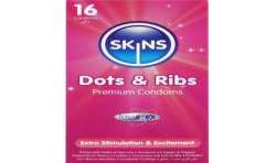 SKINS DOTS RIBS PRESERVATIVOS PREMIUM PACK 16