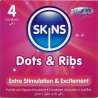 SKINS DOTS RIBS PRESERVATIVOS PREMIUM PACK 4
