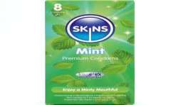 SKINS PRESERVATIVOS PREMIUM SABOR MENTA PACK 8