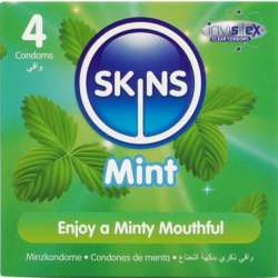 SKINS PRESERVATIVOS PREMIUM SABOR MENTA PACK 4