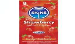 SKINS PRESERVATIVOS PREMIUM SABOR FRESA PACK 8