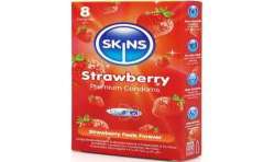 SKINS PRESERVATIVOS PREMIUM SABOR FRESA PACK 8