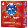 SKINS PRESERVATIVOS PREMIUM SABOR FRESA PACK 4