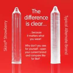 SKINS PRESERVATIVOS PREMIUM SABOR FRESA PACK 4