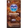SKINS PRESERVATIVOS PREMIUM SABOR CHOCOLATE PACK 8