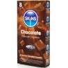 SKINS PRESERVATIVOS PREMIUM SABOR CHOCOLATE PACK 8